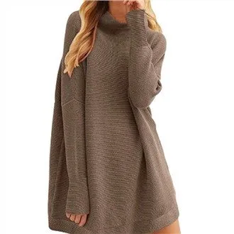 Suéter de embudo suelto sólido